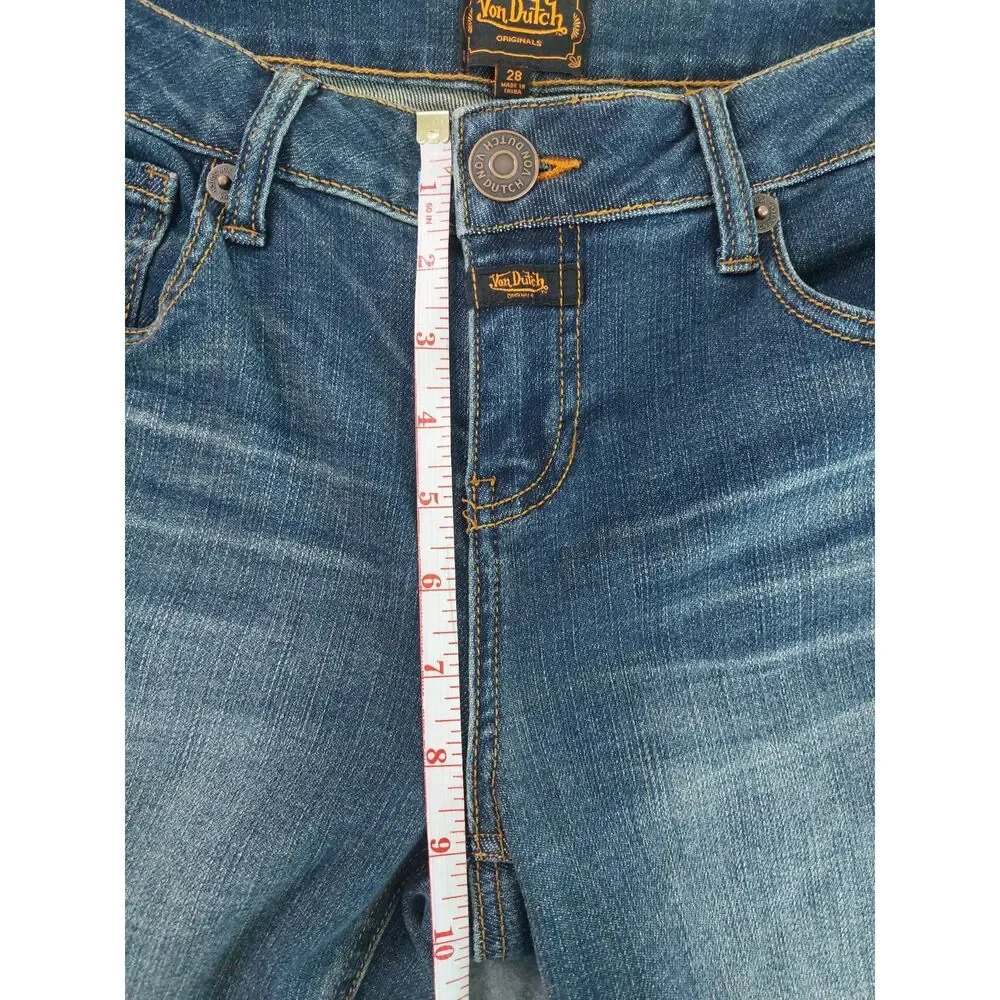 NWT Von Dutch Originals Hazy Blue Flared Jeans Size 28